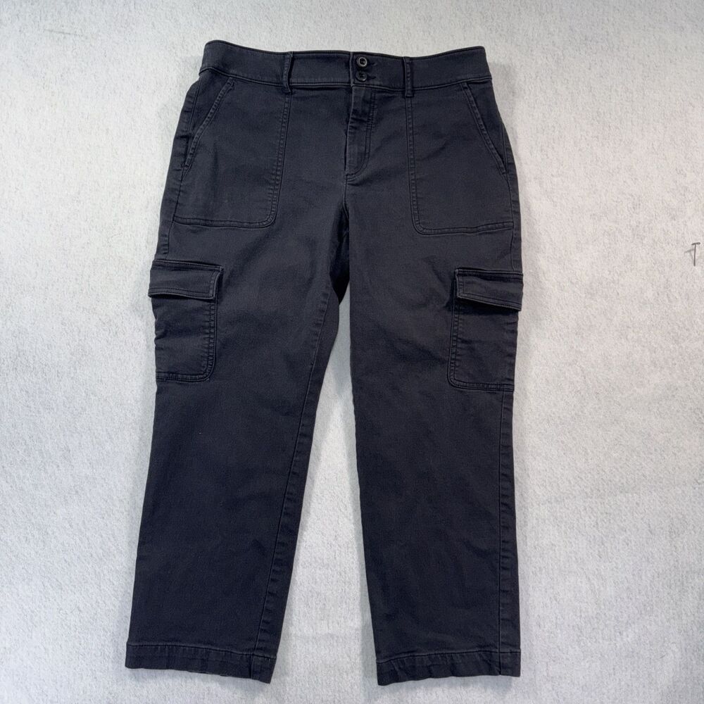 Loft Outlet Straight Crop Chino Cargo Pants Womens Size 12 Navy